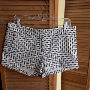 J. Crew Factory Navy & White Geometric Shorts